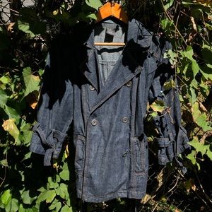 French Cuff Dark Wash Jean Jacket